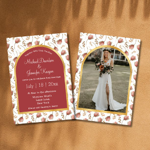 Invitation botanique or rouge arc mariage de automne photo