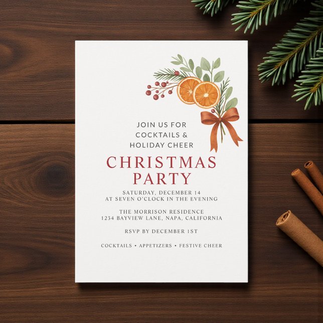 Invitation botanique pour une fête de Noël adorabl (Créateur téléchargé)