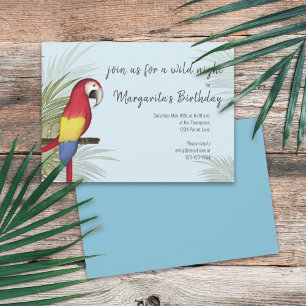 Invitation Botanique Sauvage Anniversaire Oiseau Végétation t