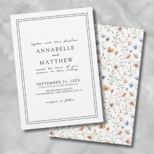 Invitation Botanique simple élégant Fleur sauvage Mariage Boh