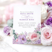 Botanique violet et rose Mariage floral Boho