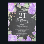 Invitation Botanique Violet Floral 21e anniversaire Invitatio<br><div class="desc">Botanique Purple Floral Invitation 21e Anniversaire. Floral Pink Peonies Invitation d'anniversaire pour les femmes. Fleur florale aquarelle. Elégante Rose rose et Fleurs de pivoine. Anniversaire adulte. Arrière - plan de tableau de bord. Noir et blanc. 13ème 15ème 16ème 18ème 20ème 21ème 30ème 40ème 50ème 60ème 70ème 80ème 90ème 100ème, tout...</div>