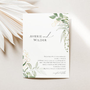 Invitation Botanique Whimsical et Mariage or