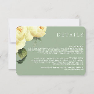 Invitation Botanique   Yellow Sage Vintage détails de mariage