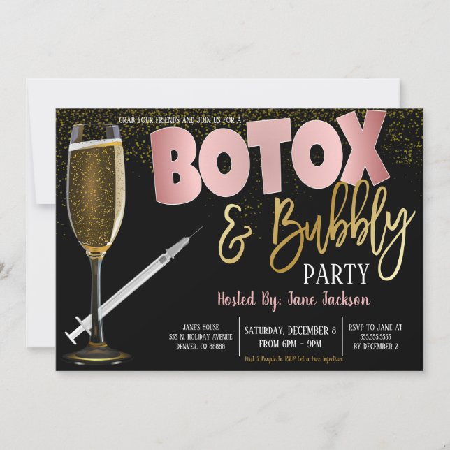 Invitation Botox et Bubbly Party (Devant)