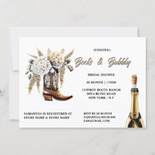 Invitation Botte de bébé bulle fleurie douche nuptiale occide