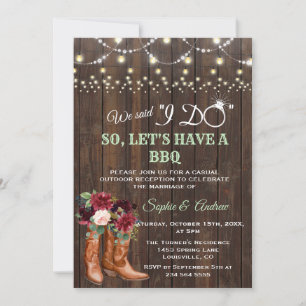 Invitation Botte de cow-boy rose-bordeaux après que je fais d