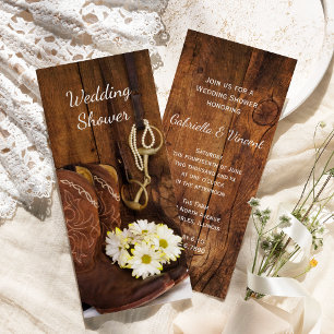 Invitation Botte de cowboy Daisers Horse Bit Wedding shower