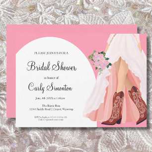 Invitation Botte de cowboy et Fête des mariées de robe Mariag