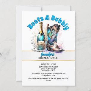 Invitation Botte de cowboy occidental brillant chic