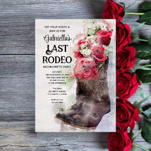 Invitation Botte de Cowboy rose Dernière Rodéo Bachelorette P