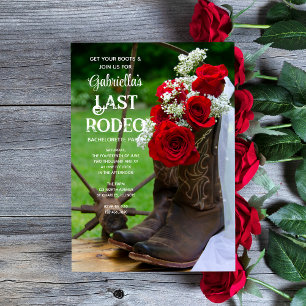 Invitation Botte de Cowboy rose Dernière Rodéo Bachelorette P