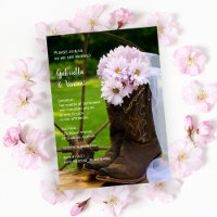 Botte de cowboy Rustique rose Mariage occidental