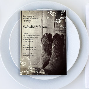 Invitation Botte Rustique Cowboy Dîner De Répétition Occident