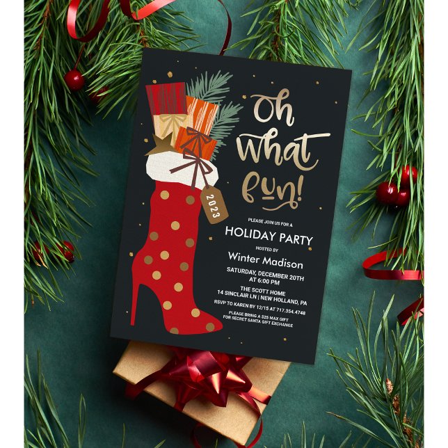 Invitation Bottes à talons aiguilles de Noël pour les Fêtes  (Créateur téléchargé)