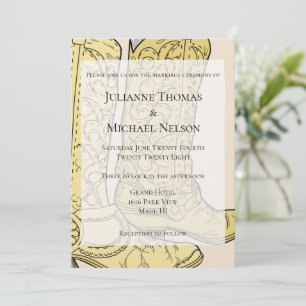 Invitation Bottes Cowboy Cream