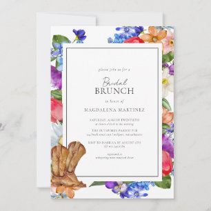 Invitation Bottes Cowboy et Fête des mariées Fleur sauvage