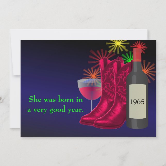 Invitation Bottes de cow-boy de fête occidentale et vin d'ann (Devant)