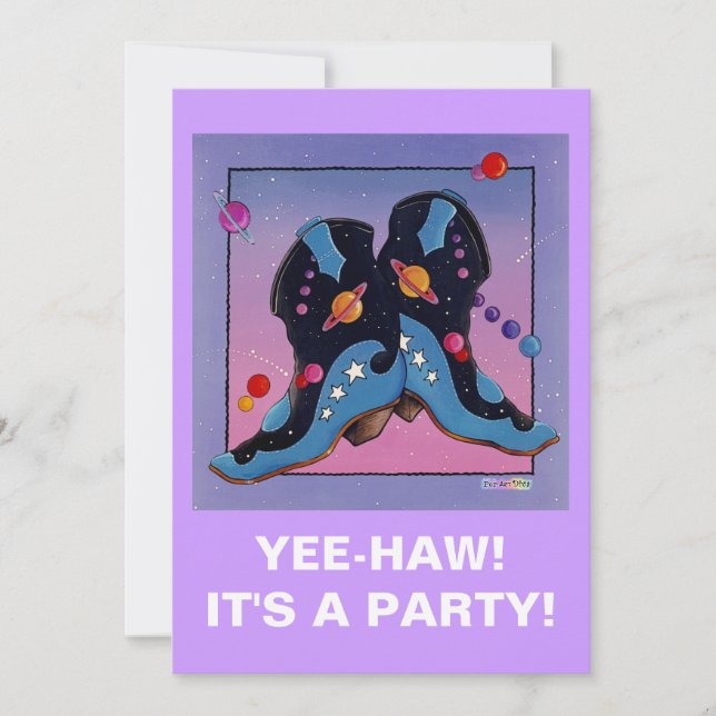 Invitation - Bottes de cow-boy de minuit (Devant)