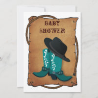 bottes de cowboy aqua western mommy baby shower
