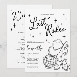 Invitation Bottes de cowboy de campagne Dernière fête de bach