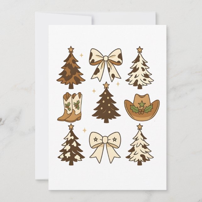 Invitation Bottes de cowboy de Noël Western Santa Xmas (Devant)