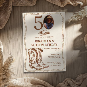 Invitation Bottes de cowboy occidentales modernes 40 50 Photo
