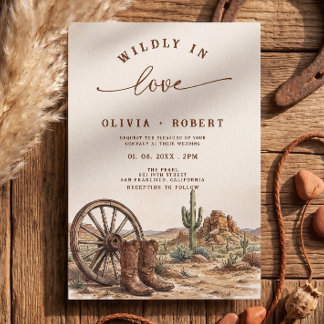 Invitation Bottes de cowboy rustiques du désert occidental po