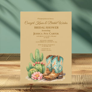 Invitation Bottes de Cowgirl Rodéo Occidental Cactus Enterrem