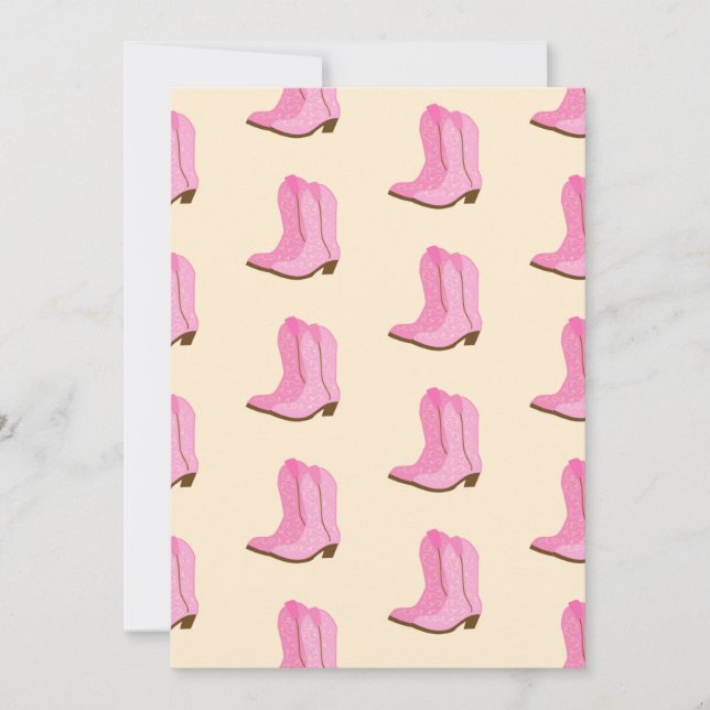 Invitation Bottes de cowgirl rose cowboy country Texas Ranch (Devant)