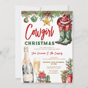 Invitation Bottes de Cowgirl & Soirée de Noël Western au Vin