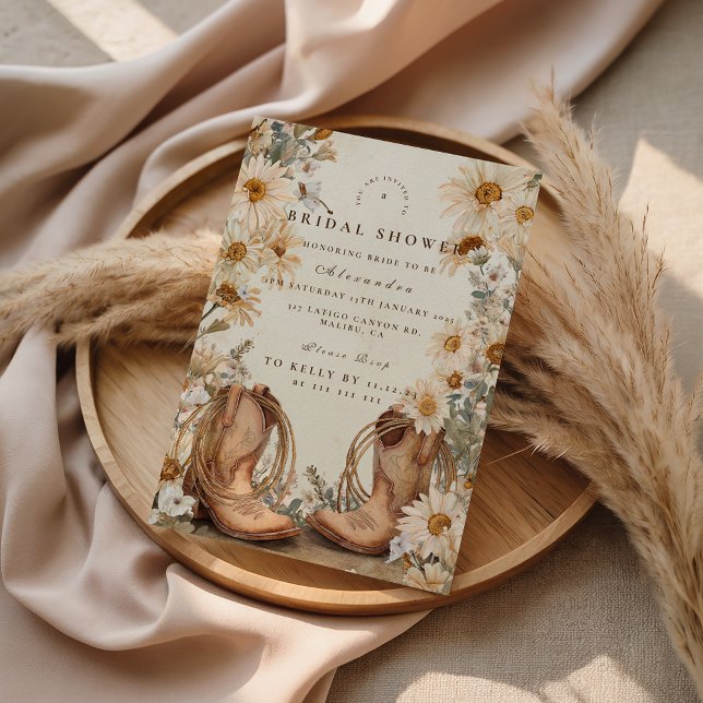 Invitation Bottes de fleurs sauvages Mariage champêtre (Créateur téléchargé)
