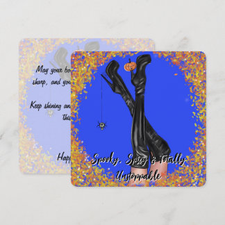Invitation Bottes de sorcière de Halloween Glam Talons Hauts