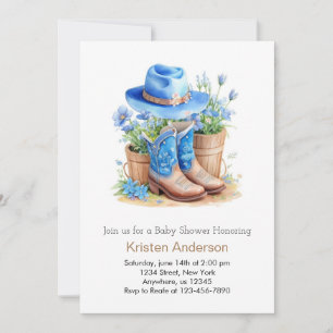 Invitation Bottes et Baby shower Casquette