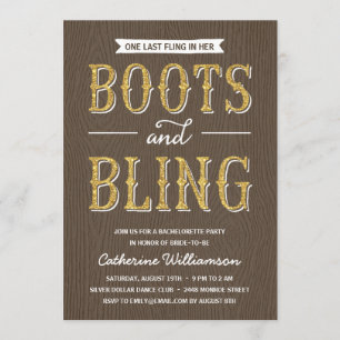 Invitation Bottes et bobines   Parties scintillant-Look Bache