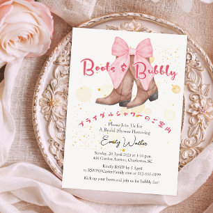 Invitation Bottes et Fête des mariées Bubly Coquette Bow rose
