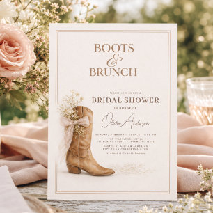 Invitation Bottes et petit déjeuner floral nœud papillon ente