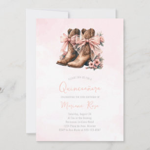 Invitation Bottes florales de l'Ouest Quinceanera Anniversair