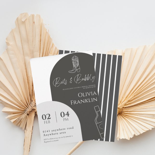 Invitation Bottes modernes et douche à bulles (Créateur téléchargé)