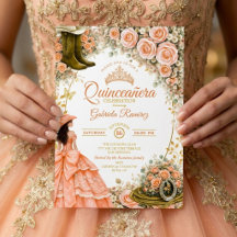 Bottes occidentales Roses pêche Quinceañera dorée