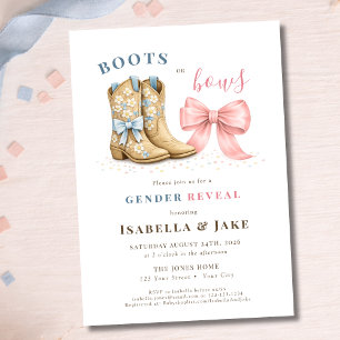Invitation Bottes ou noeuds papillon pour la révélation du se