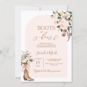 Invitation Bottes ou vaches Baby shower fille
