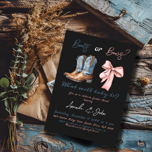 Invitation Bottes ou vaches Blue Rose Garçon fille Genre Révé