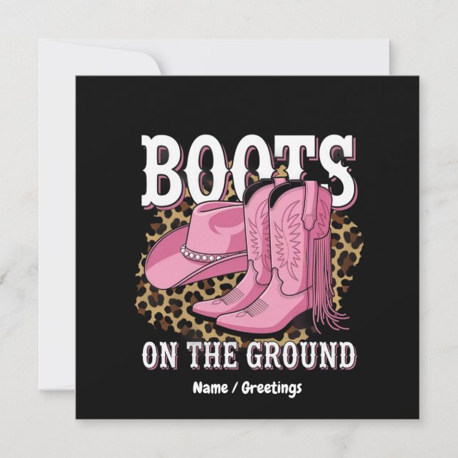 Invitation Bottes sur le terrain Western Cowgirl Linedance (Devant)