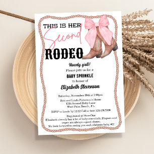 Invitation Bottes Western Rose Pink Rodéo Deuxième Baby Sprin