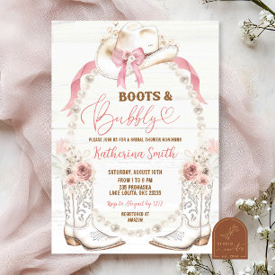 Invitation Bottes Western Rustiques et Baby Shower Mariage Bu