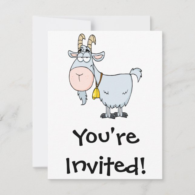 Invitation bouc de dessin animé idiot (Devant)