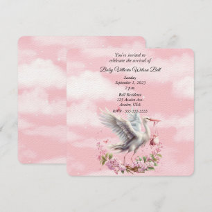 Invitation Bouche blanche Fille de bébé rose