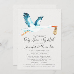 Invitation Bouche d'aquarelle Baby shower Blue Couple'e par c