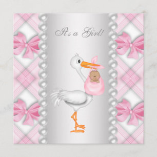 Invitation Bouche rose Africain-Américain Baby Girl Douche
